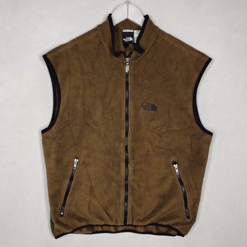 The North Face Mens Brown Fleece Vest Full Zip "Made in USA" Size Large